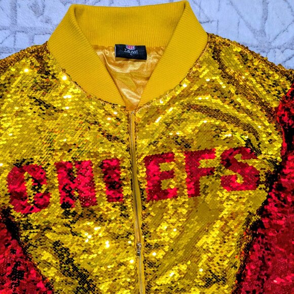 Kansas City Chiefs NFL Apparel Sequin Jacket Size Large pristine condition - Picture 6 of 10